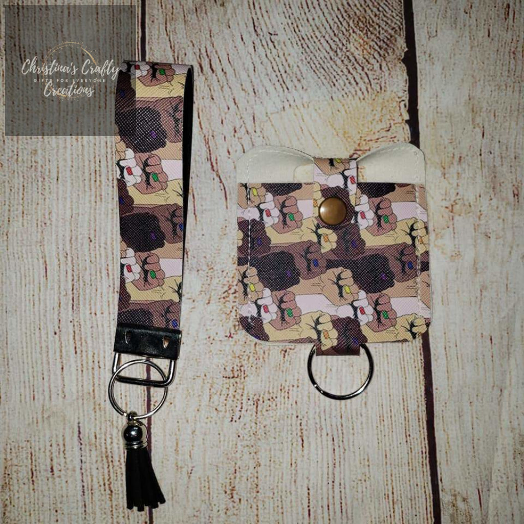 Wristlet Key Chain Blm And Sanitizer Holder