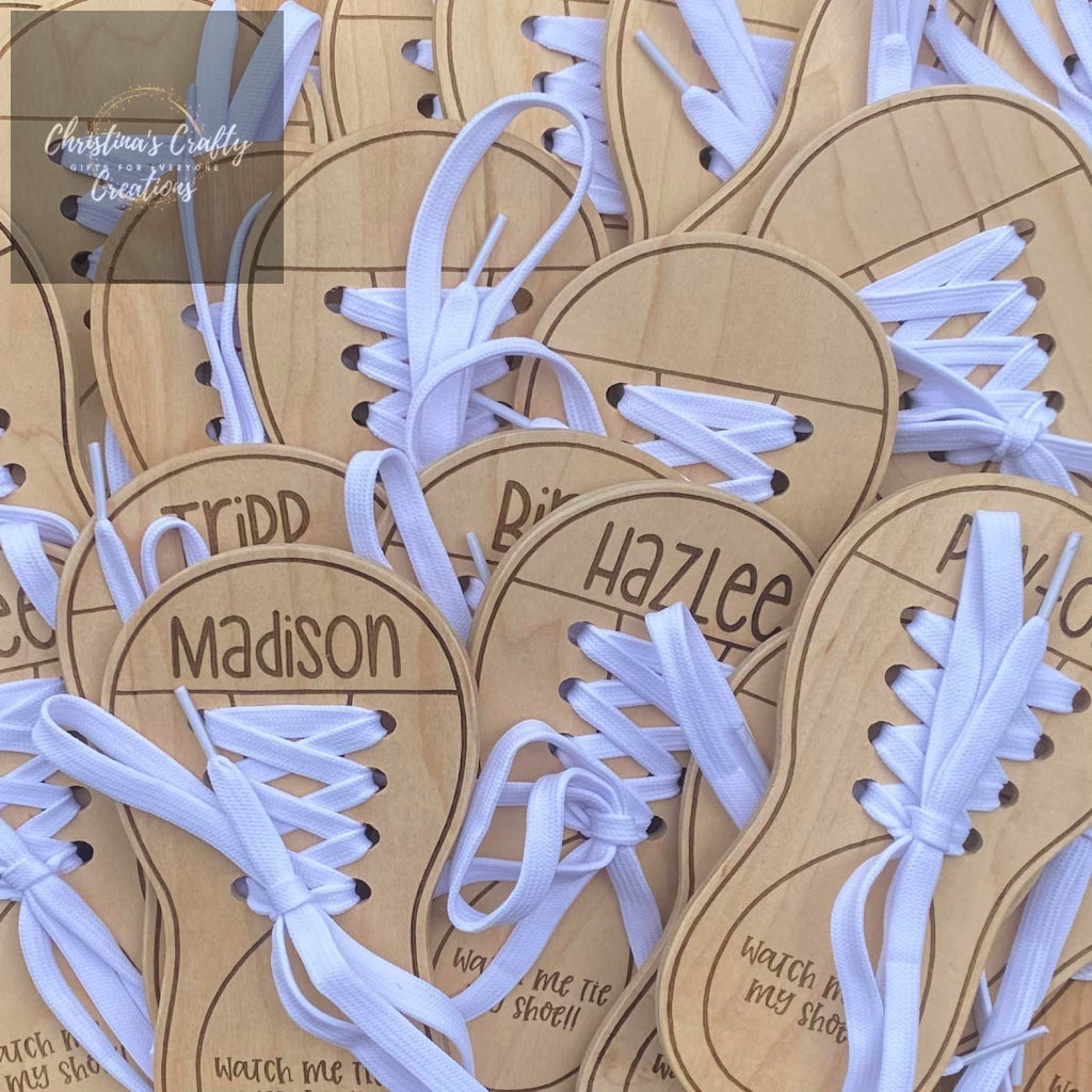 Help Me Tie My shoe wooden shoe - Without Name