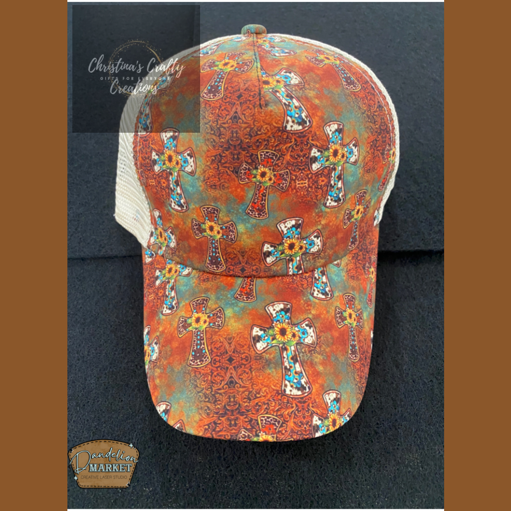 Women’s Print Hats --Includes patch of YOUR choice! -