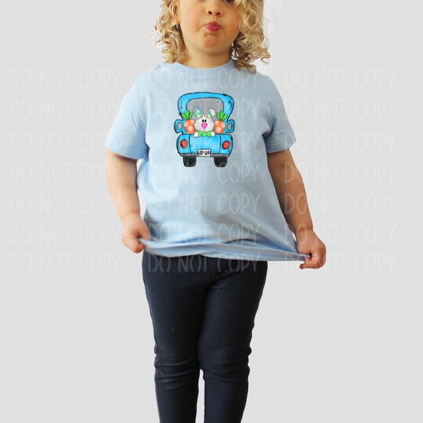 Blue Bunny Truck Blue Tee (Youth)