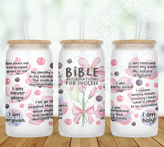 Bible Affirmations For Success Glass Can