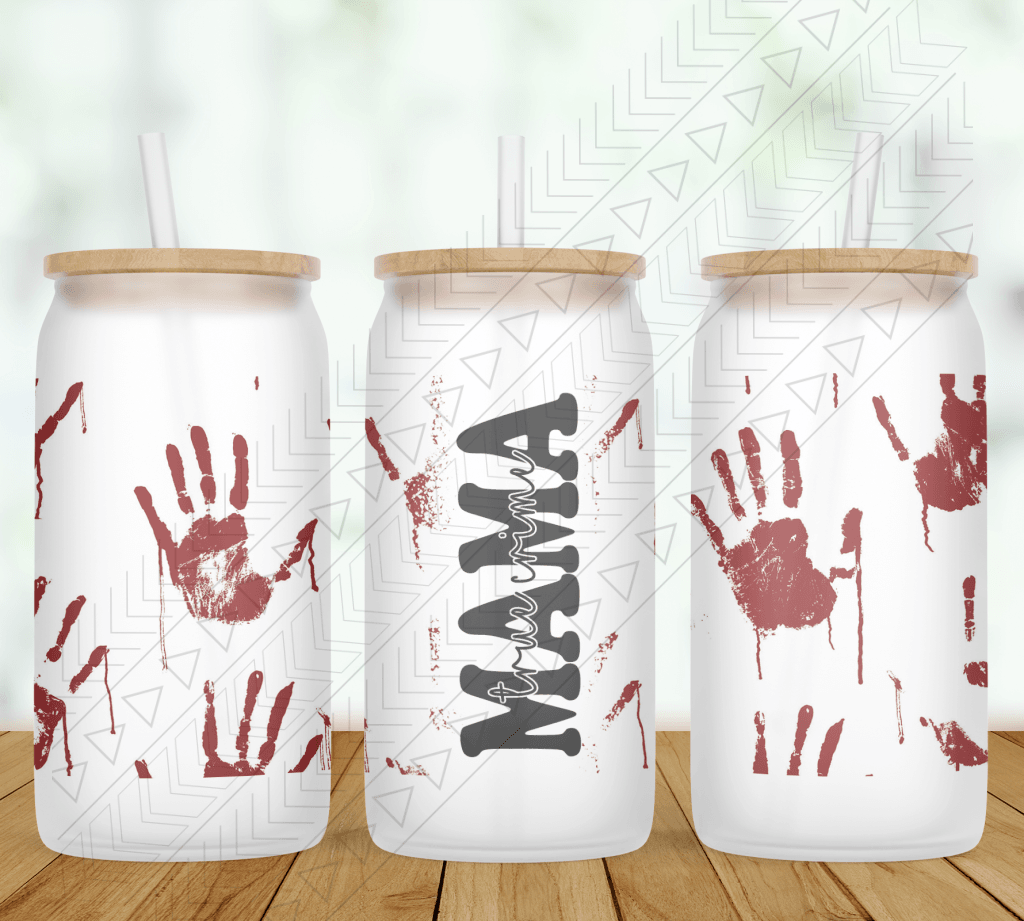 Bloody Prints Personalized Glass Can
