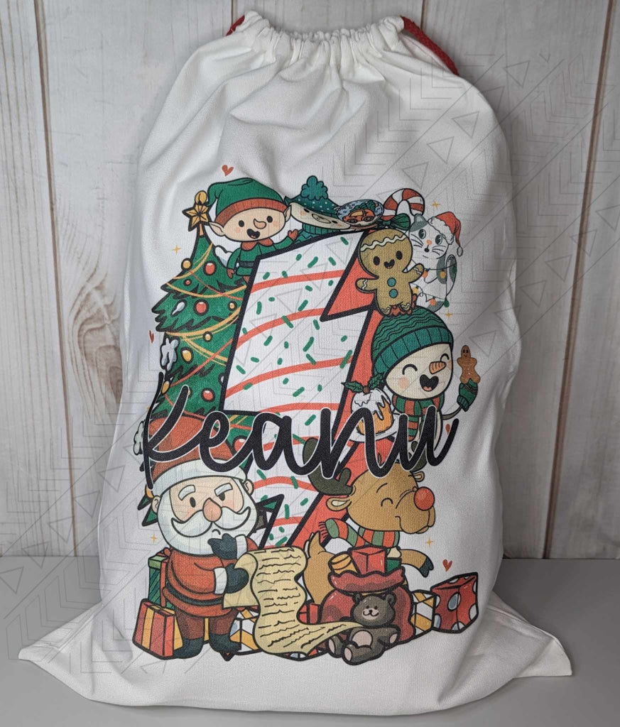 Christmas Bolt Santa Bag Tote