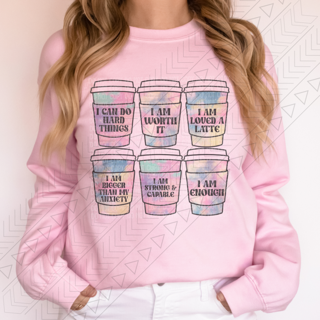Coffee Cup Affirmations Sweatshirt Shirts & Tops
