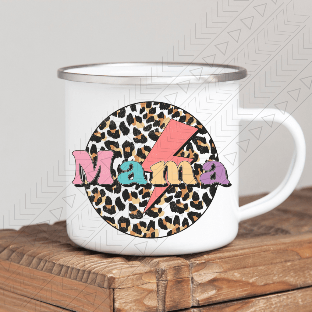 Colorful Leopard Mama Enamel Mug Mug