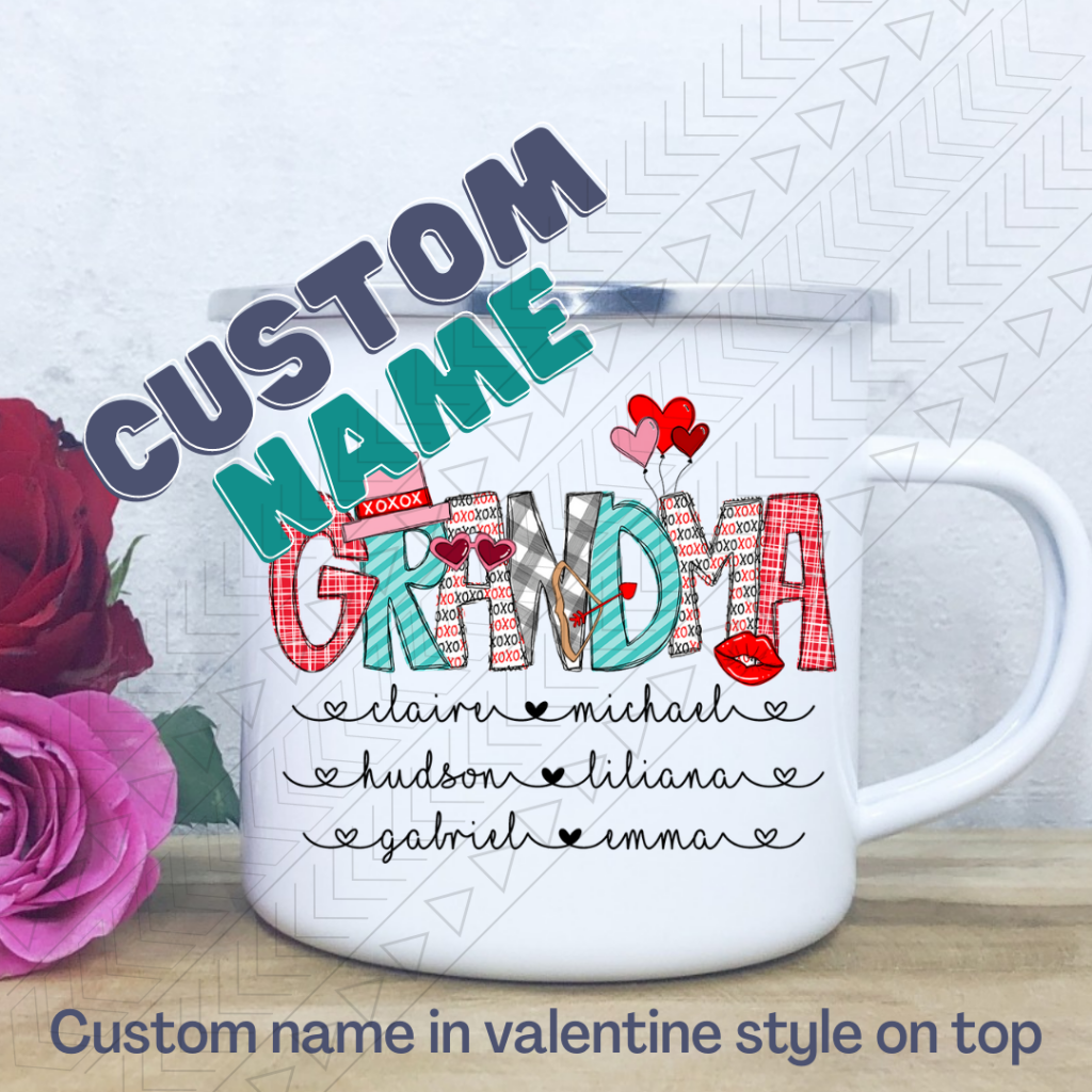 Custom Valentine With Names Enamel Mug Mug