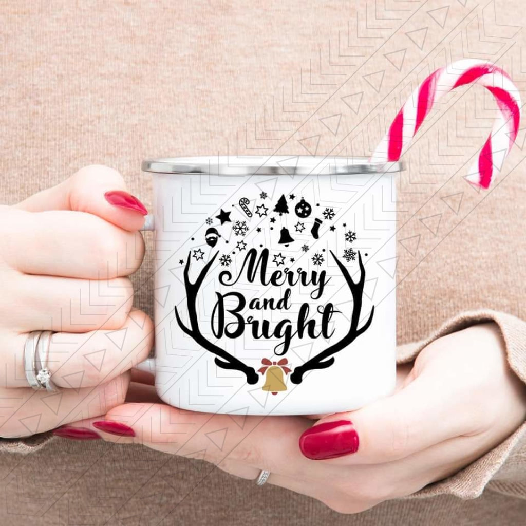 Deer Merry & Bright Enamel Mug Mug