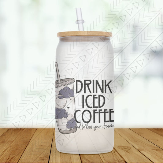 Drink Iced Coffee Glass Can