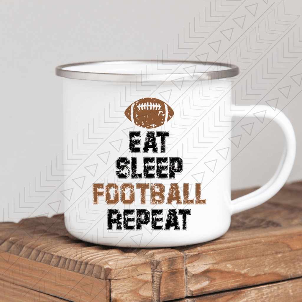 Eat Sleep Football Repeat Enamel Mug Mug