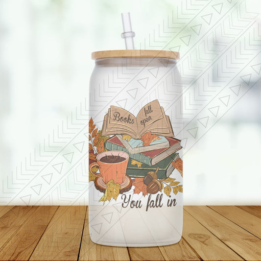 Fall Into Books Glass Can