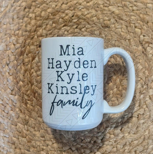 Family/Friend Names Mug