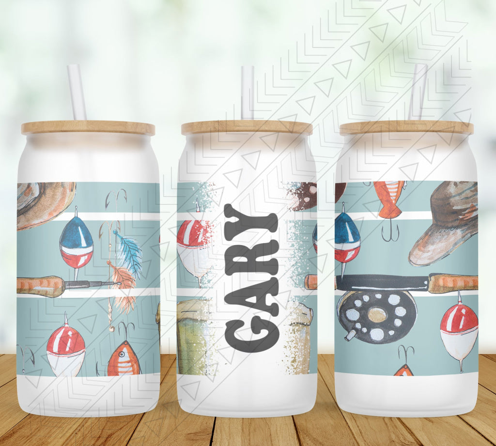 Fishing Personalized Glass Can