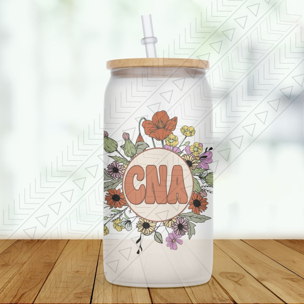 Floral Cna Glass Can