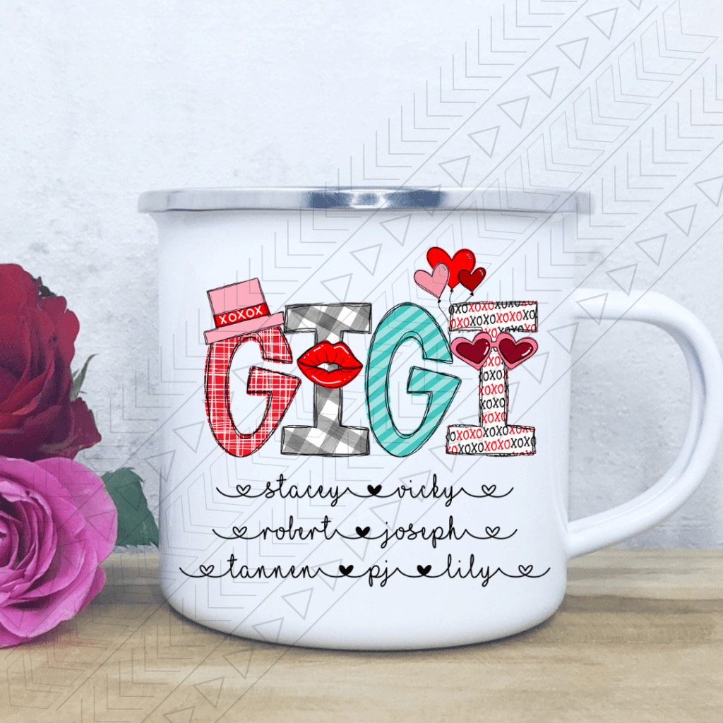 Gigi Custom Valentine Enamel Mug Mug