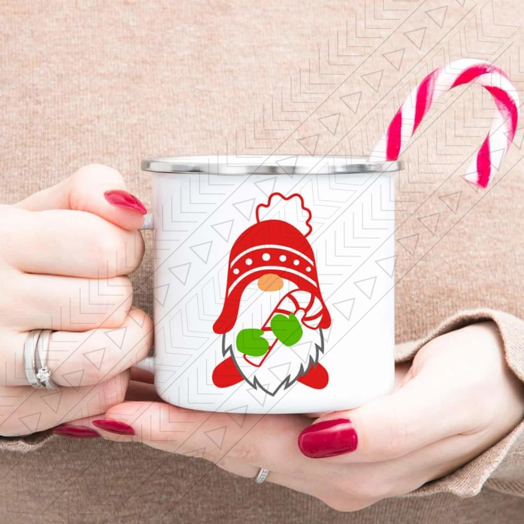 Gnome Candy Cane Enamel Mug Mug