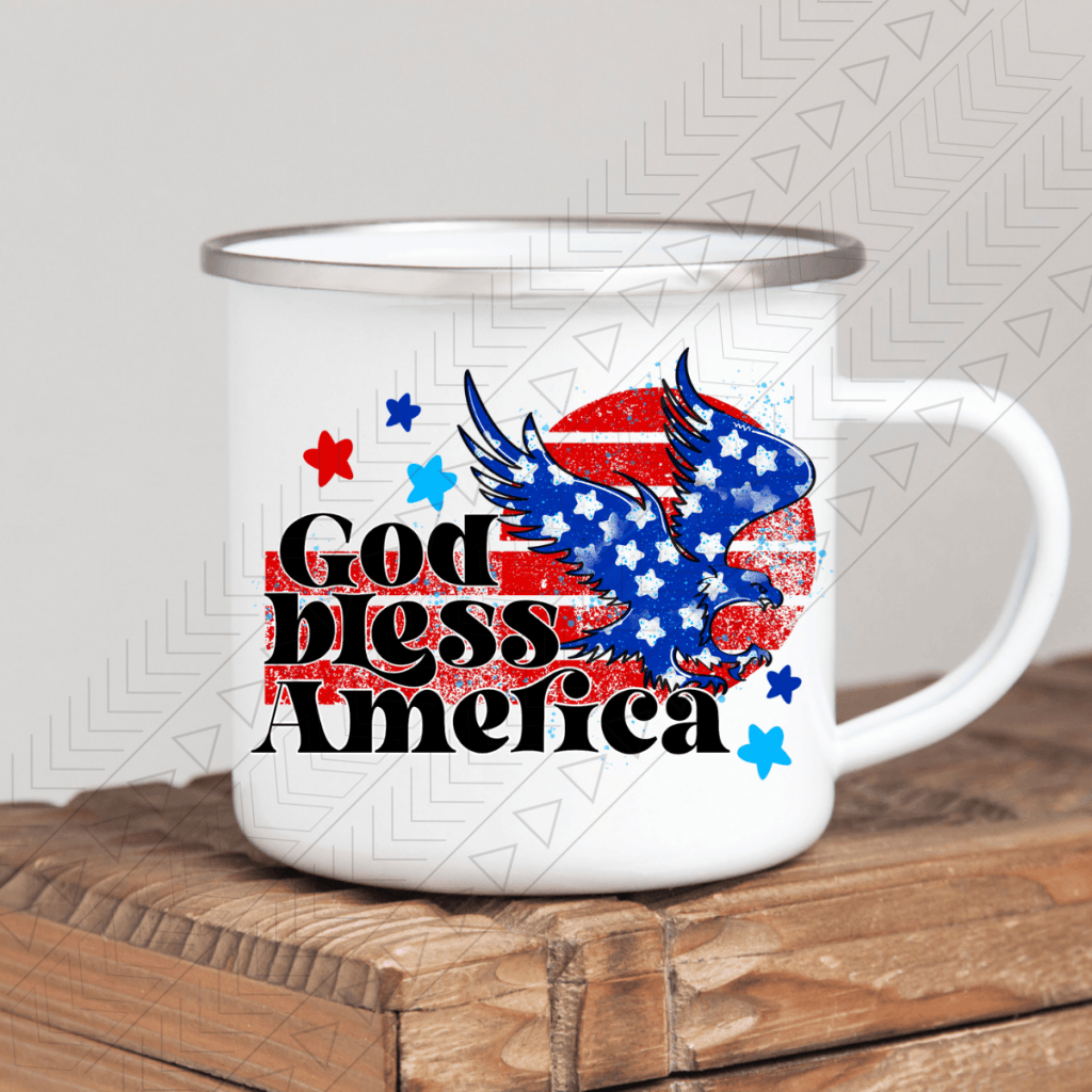 God Bless America Enamel Mug Mug