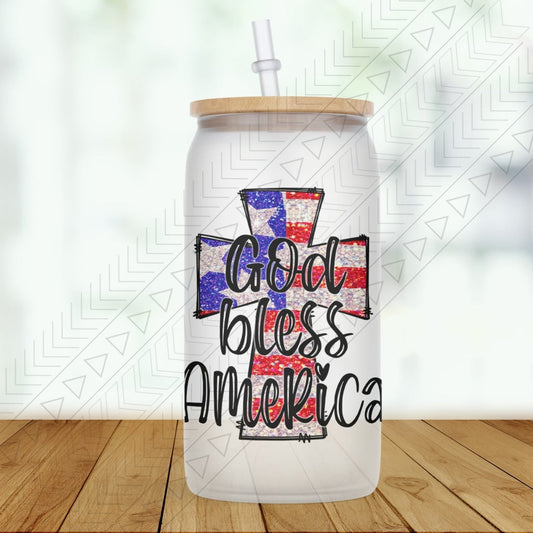 God Bless America Glass Can