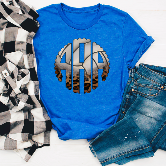 Royal tee Volleyball monogram ends 1/30