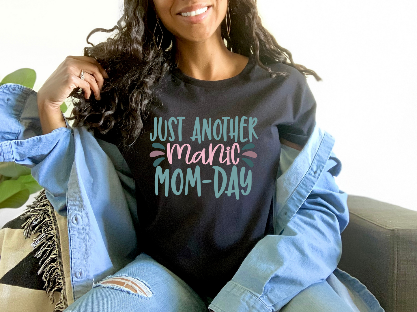 Just another manic mom day black tee