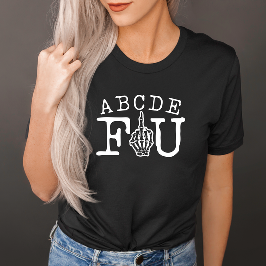 Black T-shirt ABCDEFU