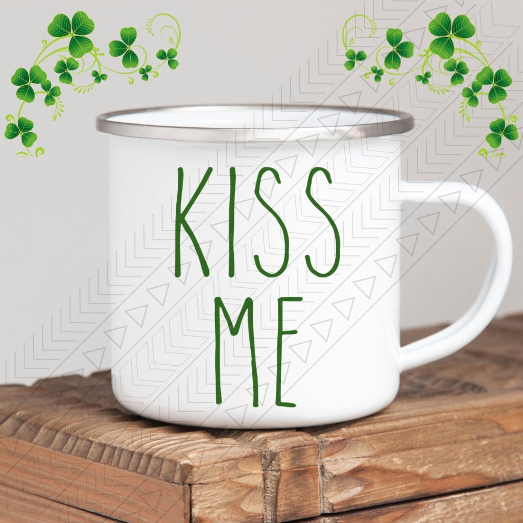 Kiss Me Enamel Mug Mug