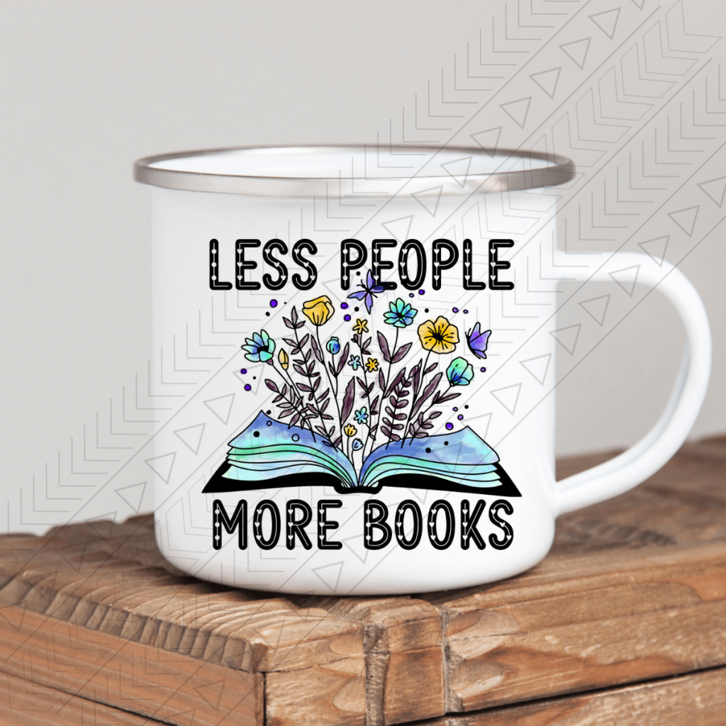Less People More Books Enamel Mug Mug