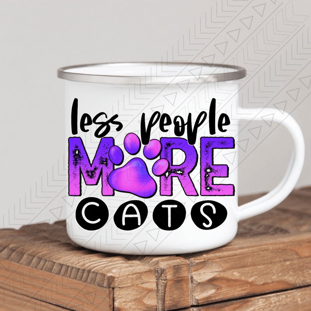 Less People More Cats Enamel Mug Mug