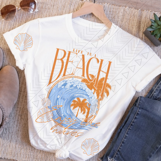 Life Is A Beach (Orange) Shirts & Tops