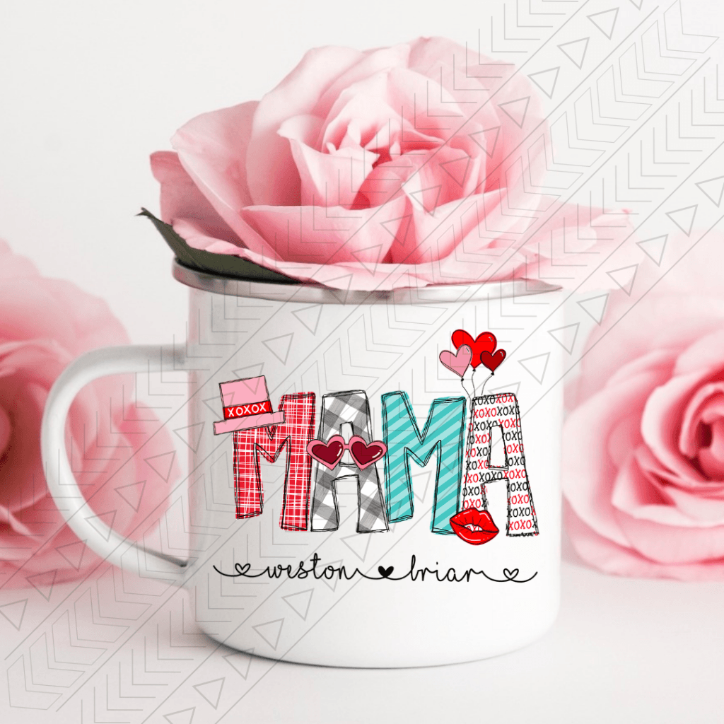 Mama Custom Valentine Enamel Mug Mug