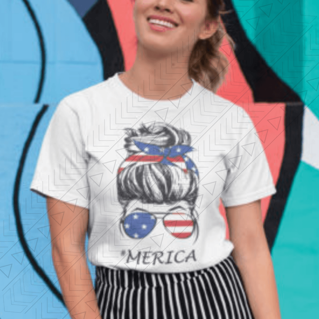 Merica Messy Bun Shirts & Tops