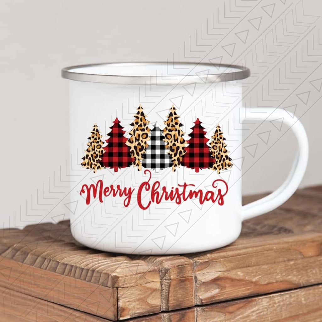 Merry Christmas Trees 2 Enamel Mug Mug
