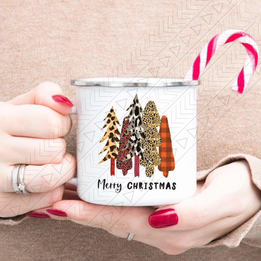 Merry Christmas Trees Enamel Mug Mug