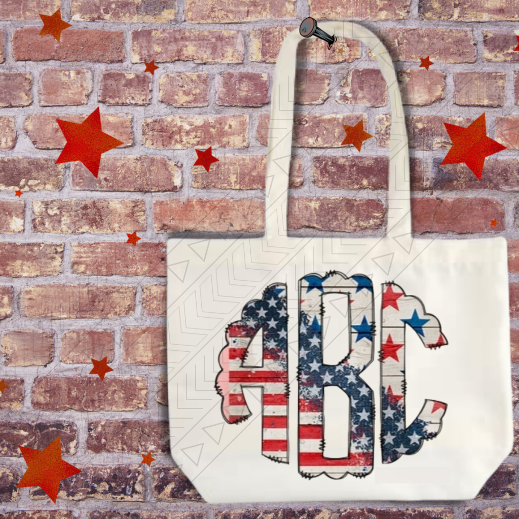 Monogram 4Th Of July Tote Tote