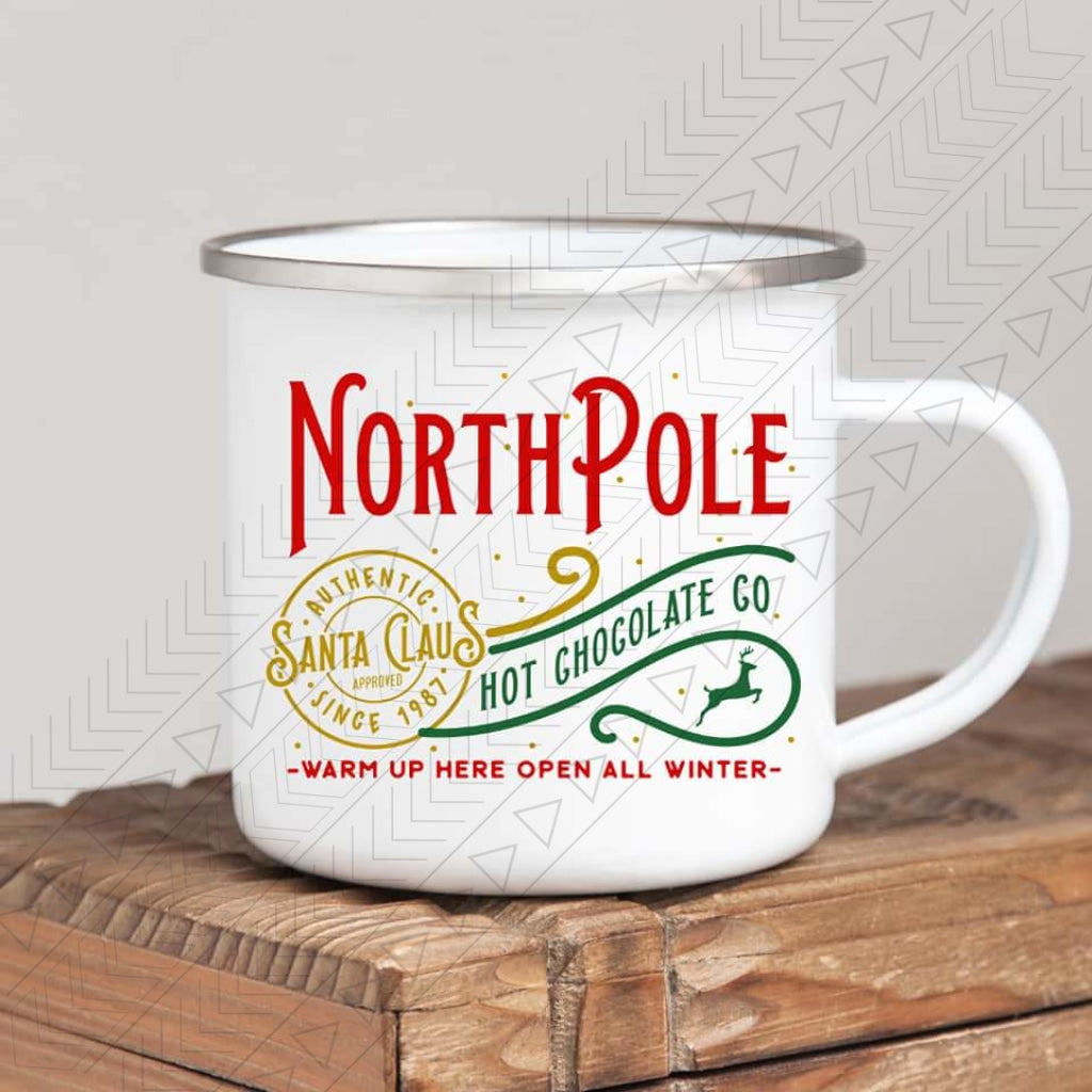 North Pole Hot Cocoa Enamel Mug Mug