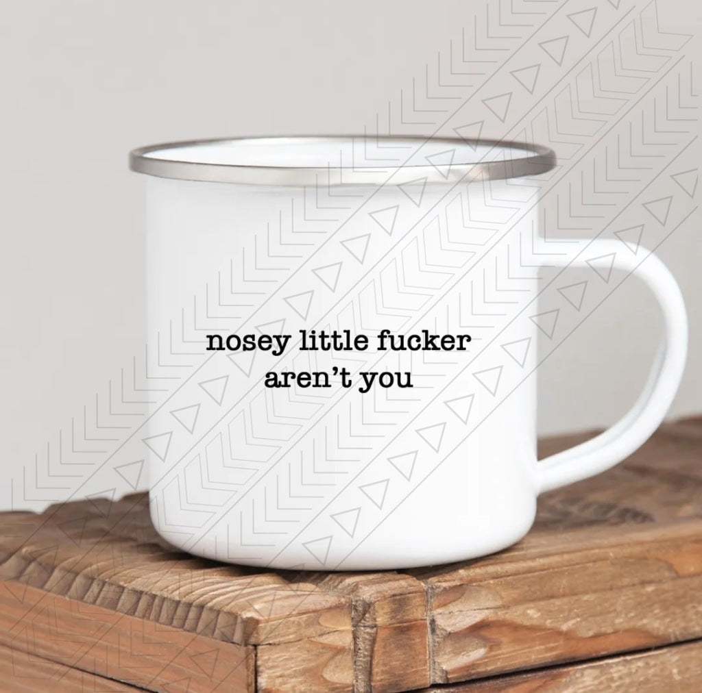 Nosey Little F Enamel Mug Mug