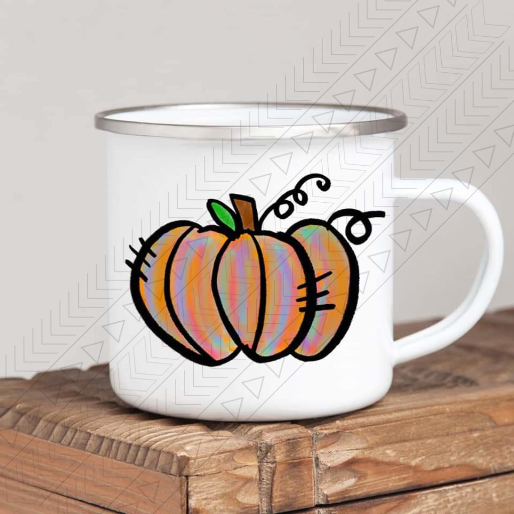 Painted Pumpkin Enamel Mug Mug