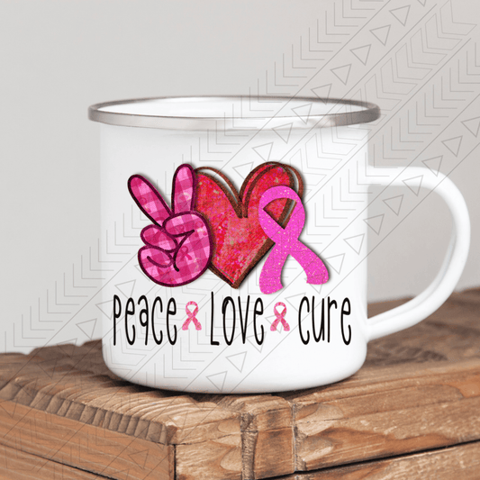 Peace Love Cure Enamel Mug Mug