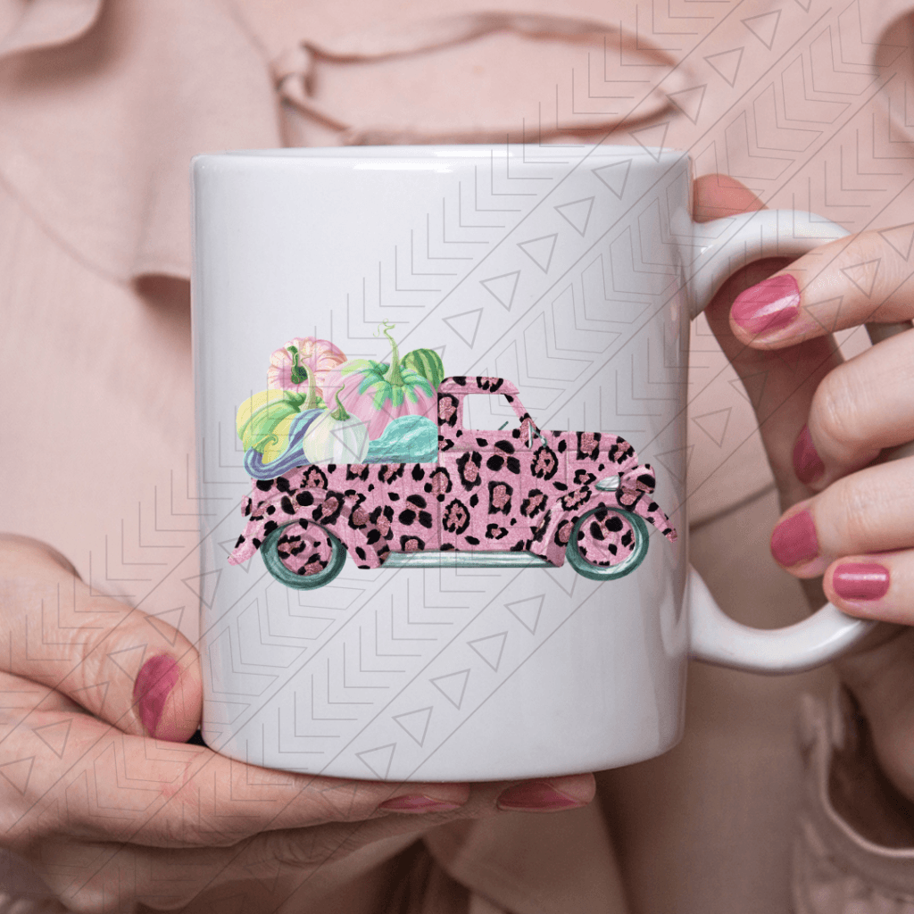 Pink Leopard Truck Ceramic Mug 11Oz Mug
