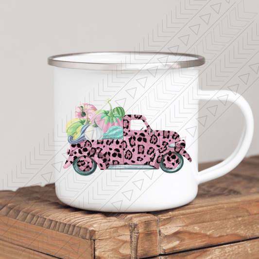 Pink Leopard Truck Enamel Mug Mug