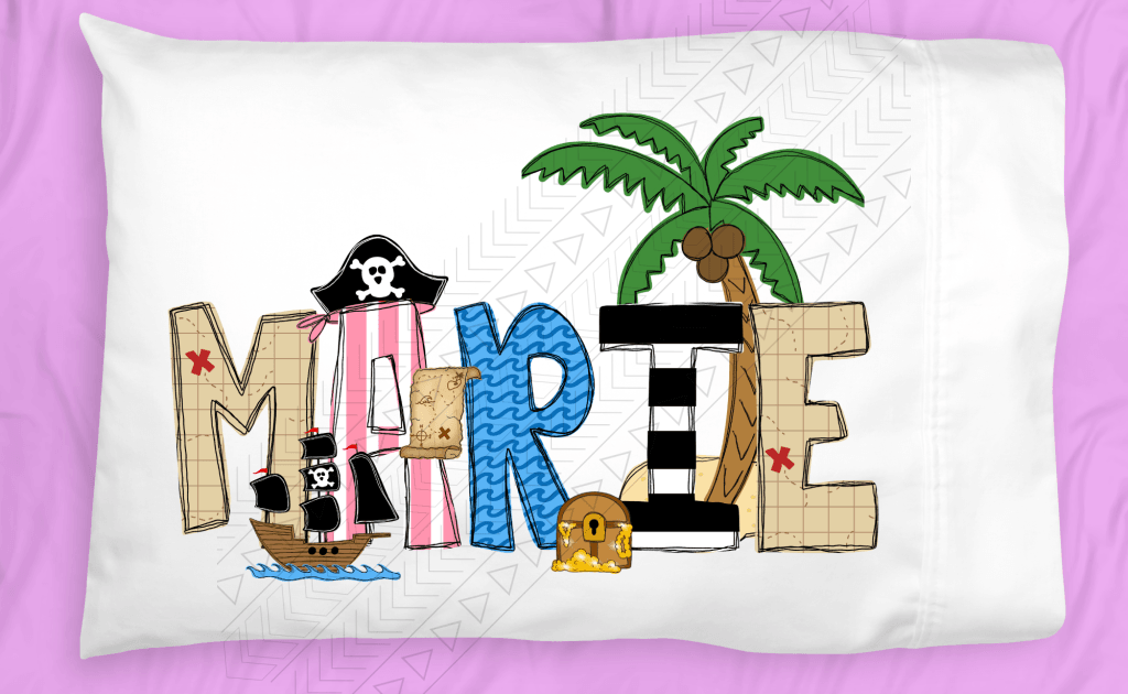 Pink Pirate Pillowcase Personalized Pillowcases