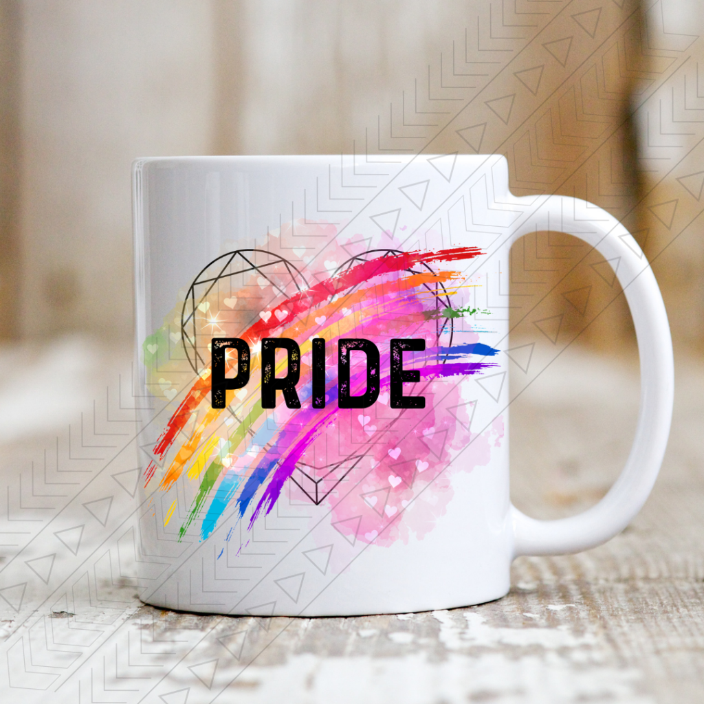 Pride Rainbow Heart Ceramic Mug 11Oz Mug