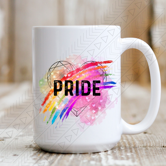 Pride Rainbow Heart Ceramic Mug 15Oz Mug