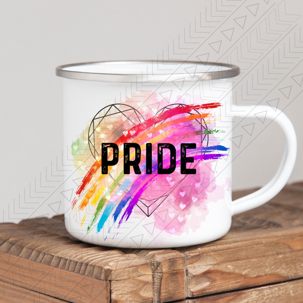 Pride Rainbow Heart Enamel Mug Mug