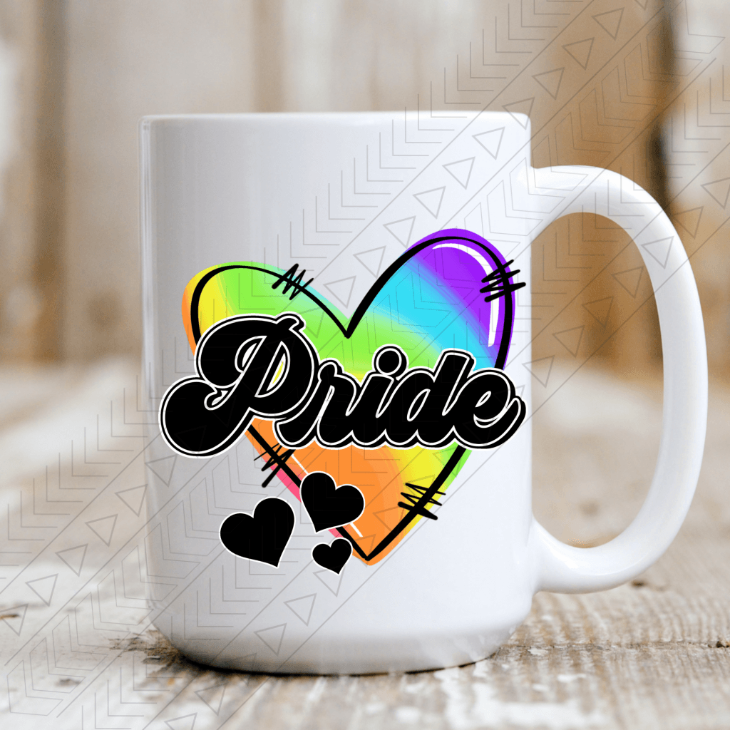 Retro Pride Heart Ceramic Mug 15Oz Mug
