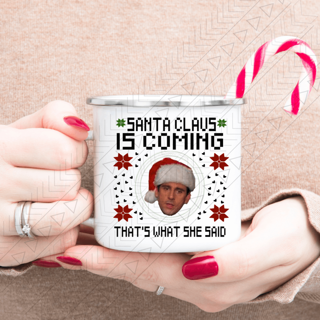 Santa Claus Is Coming Enamel Mug Mug