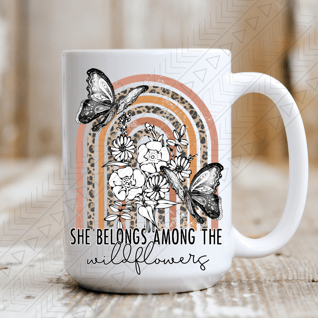 She Belongs Amoung The Wildflowers Mug