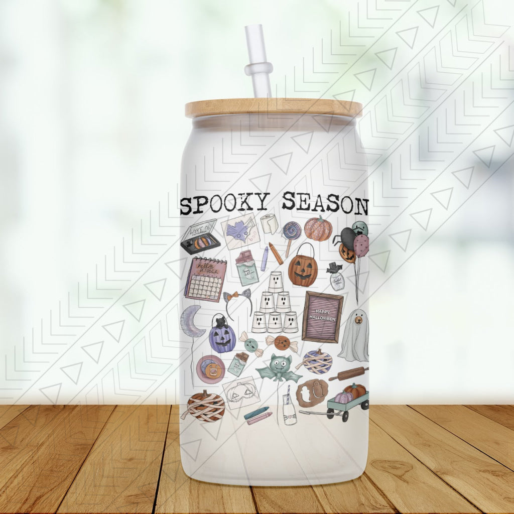 Spooky Season Glass Can