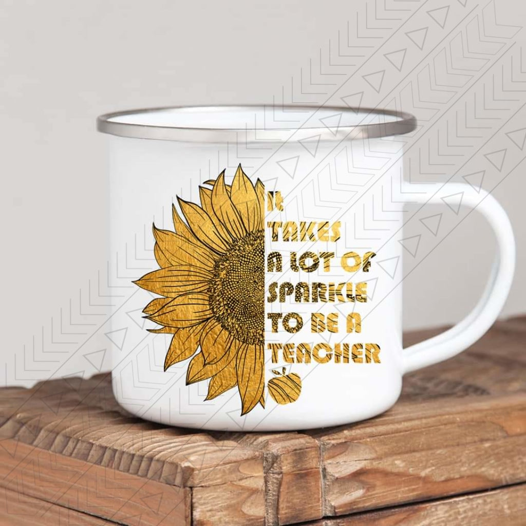 Sunflower Teacher Enamel Mug Mug