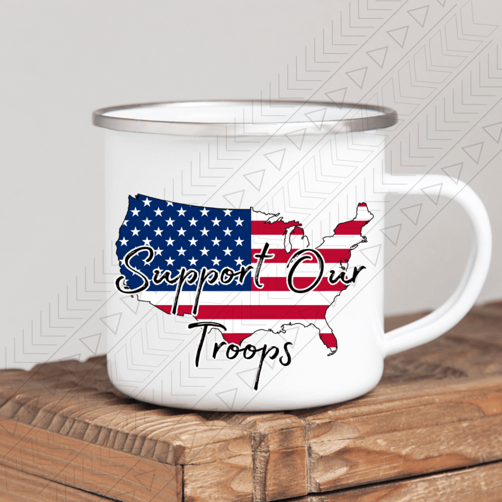 Support Our Troops Usa Enamel Mug Mug
