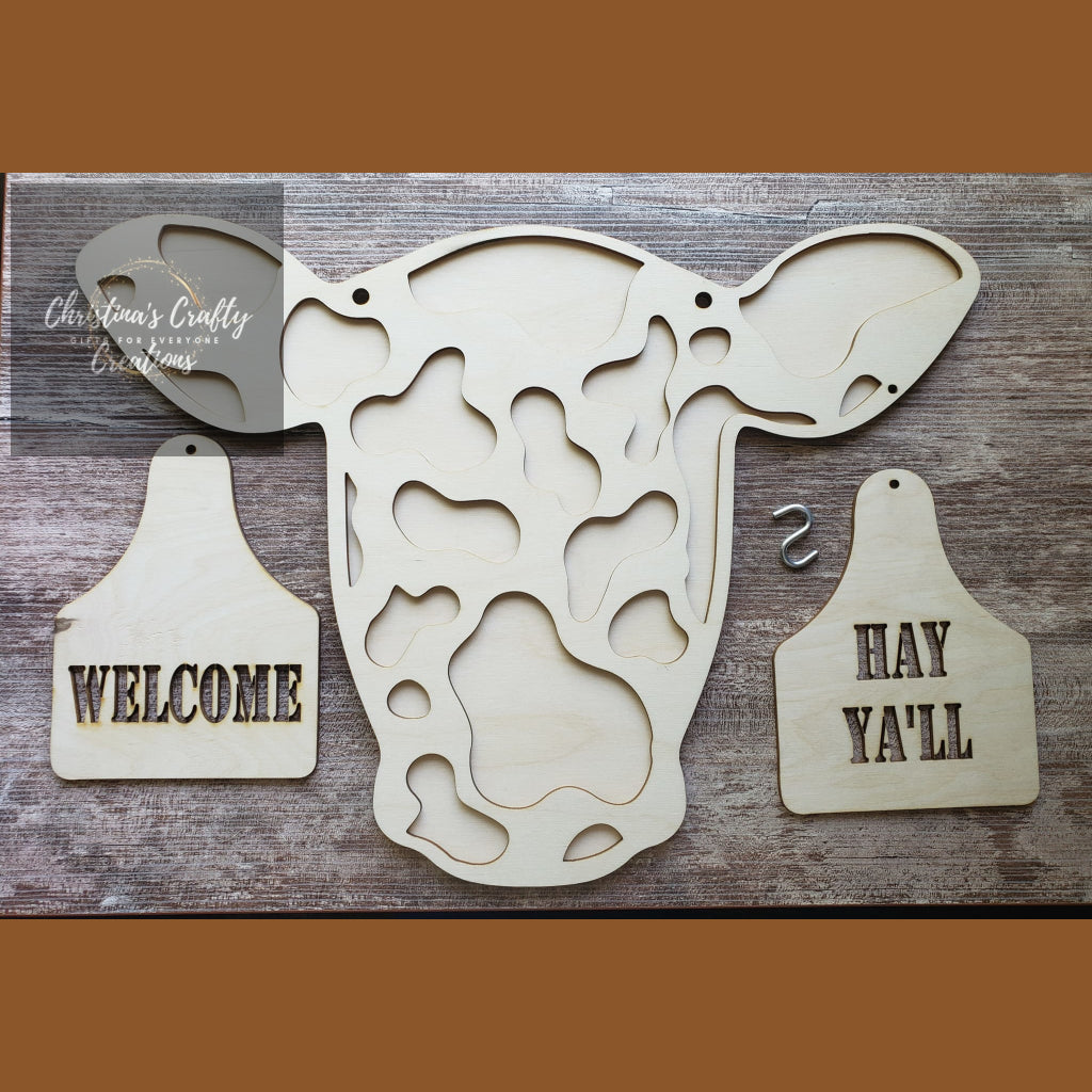 Cow Head 2 Piece Sign - Signage